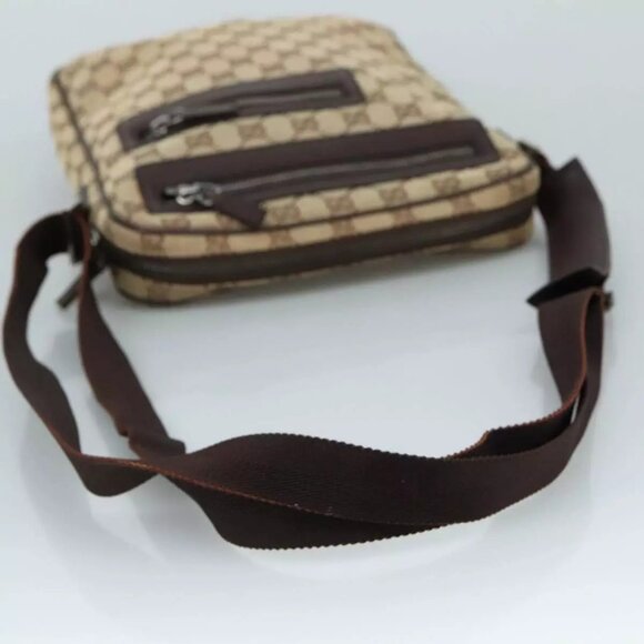 GUCCI GG Canvas Shoulder Bag Beige Gold - Picture 9 of 16